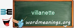 WordMeaning blackboard for villanette